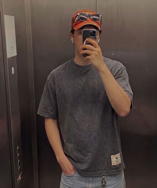 GEECOON（ジークーン）の「ソフトミュートパッチピグメント半袖Tシャツ GEE265-102 ベージュ（Tシャツ/カットソー・メンズ・ベージュ・LARGE/X-LARGE）」の8枚目の写真