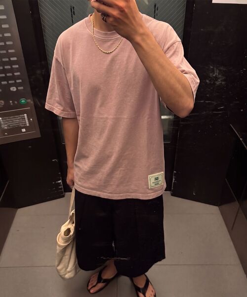 GEECOON（ジークーン）の「ソフトミュートパッチピグメント半袖Tシャツ GEE265-102 ベージュ（Tシャツ/カットソー・メンズ・ベージュ・LARGE/X-LARGE）」の11枚目の写真