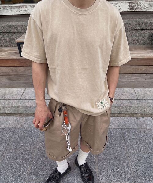 GEECOON（ジークーン）の「ソフトミュートパッチピグメント半袖Tシャツ GEE265-102 ベージュ（Tシャツ/カットソー・メンズ・ベージュ・LARGE/X-LARGE）」の12枚目の写真