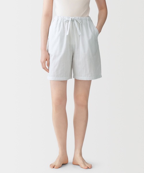 無印良品(ムジルシリョウヒン)の「婦人 薄手ガーゼ ハーフパンツ(ルームウェア/パジャマ・レディース・イエロー系/ピンク系/ホワイト系・XL/L/M/S)」の1枚目の写真