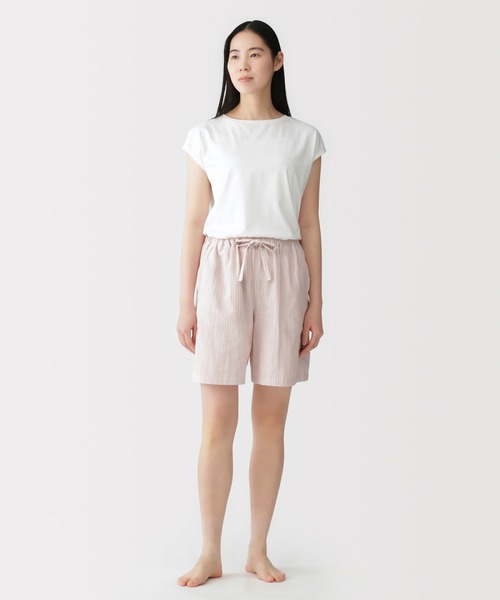 無印良品(ムジルシリョウヒン)の「婦人 薄手ガーゼ ハーフパンツ(ルームウェア/パジャマ・レディース・イエロー系/ピンク系/ホワイト系・XL/L/M/S)」の14枚目の写真