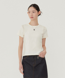 ウィメンズスリムフィットパネルTシャツクリーム
