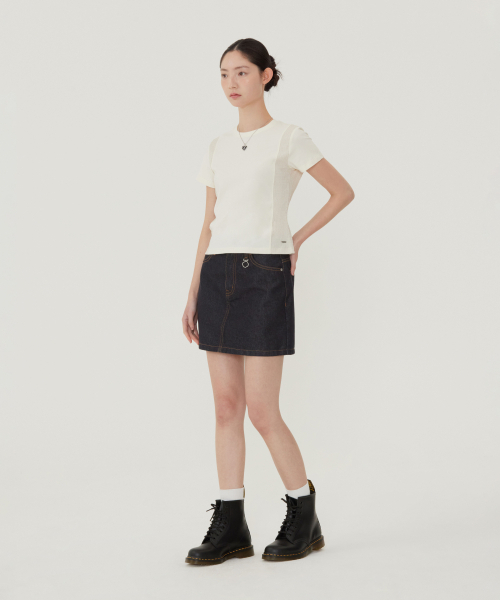 COVERNAT WOMAN（カバーナットウーマン）の「ウィメンズスリムフィットパネルTシャツクリーム（Tシャツ/カットソー・レディース・その他・WS/WM）」の4枚目の写真