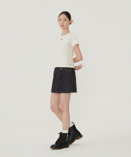 COVERNAT WOMAN（カバーナットウーマン）の「ウィメンズスリムフィットパネルTシャツクリーム（Tシャツ/カットソー・レディース・その他・WS/WM）」の5枚目の写真