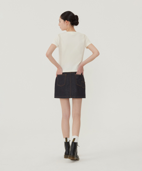 COVERNAT WOMAN（カバーナットウーマン）の「ウィメンズスリムフィットパネルTシャツクリーム（Tシャツ/カットソー・レディース・その他・WS/WM）」の6枚目の写真
