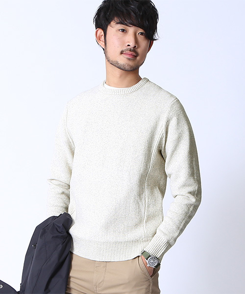 BEAMS（ビームス）の「BEAMS / クルーネック ニット（ニット/セーター・メンズ・ホワイト系その他/グレー/ブラック/ネイビー・MEDIUM/SMALL/LARGE）」の2枚目の写真