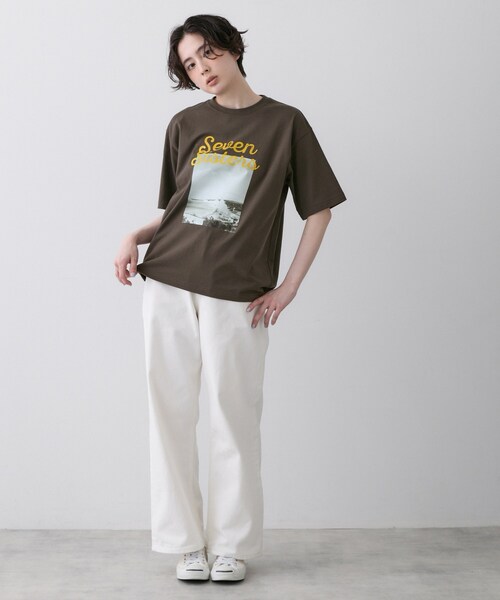 Dessin(デッサン)の「【ユニセックス/洗える】オーガニックロゴTシャツ(Tシャツ/カットソー・レディース・ブラウン系その他/グレー/ホワイト系6/ホワイト・04/03/02/01)」の9枚目の写真