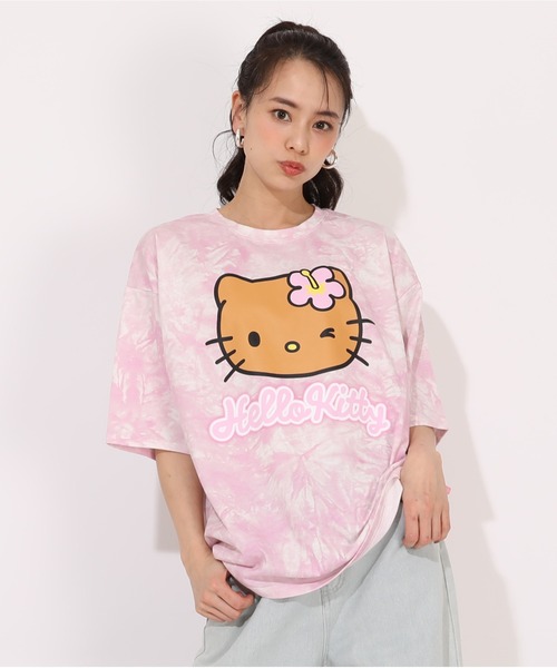 sanrio(サンリオ)の「親子お揃い サンリオ タイダイBIGTシャツ 1661A(Tシャツ/カットソー・レディース・バイオレット/その他24・ユニセックスS/ユニセックスM/ユニセックスL)」の1枚目の写真