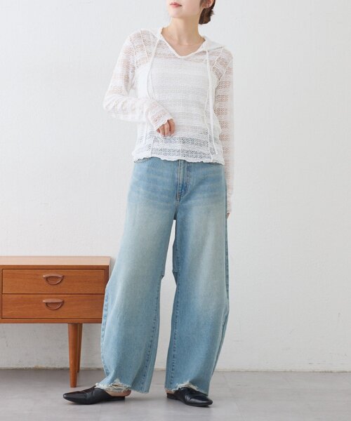 CIAOPANIC TYPY(チャオパニックティピー)の「襟付きレーススキッパートップス(Tシャツ/カットソー・レディース・ホワイト/イエロー/ブラック・ONE SIZE)」の7枚目の写真
