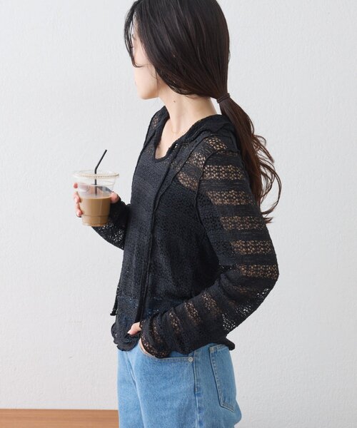 CIAOPANIC TYPY(チャオパニックティピー)の「襟付きレーススキッパートップス(Tシャツ/カットソー・レディース・ホワイト/イエロー/ブラック・ONE SIZE)」の13枚目の写真
