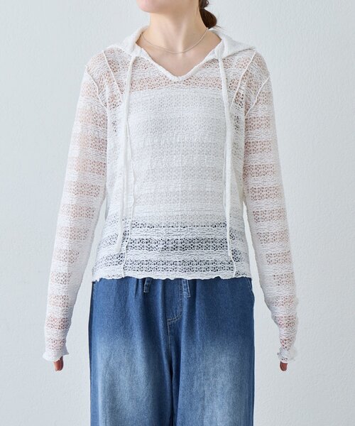 CIAOPANIC TYPY(チャオパニックティピー)の「襟付きレーススキッパートップス(Tシャツ/カットソー・レディース・ホワイト/イエロー/ブラック・ONE SIZE)」の18枚目の写真