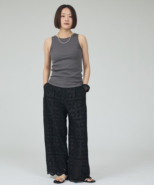 qualite（カリテ）の「※タンクトップ付き【接触冷感・吸水速乾・UVカット・防シワ】3WAYジョーゼットアメスリワンピ　夏服　きれいめ（ワンピース・レディース・ブラック/カーキ・38/36）」の5枚目の写真