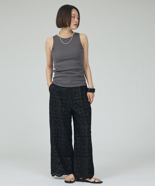 qualite（カリテ）の「※タンクトップ付き【接触冷感・吸水速乾・UVカット・防シワ】3WAYジョーゼットアメスリワンピ　夏服　きれいめ（ワンピース・レディース・ブラック/カーキ・38/36）」の6枚目の写真