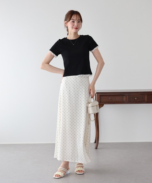 BLUEEAST(ブルーイースト)の「レースドッキングTシャツ(Tシャツ/カットソー・レディース・ブルー/ブラック/ベージュ/ホワイト・MEDIUM)」の18枚目の写真