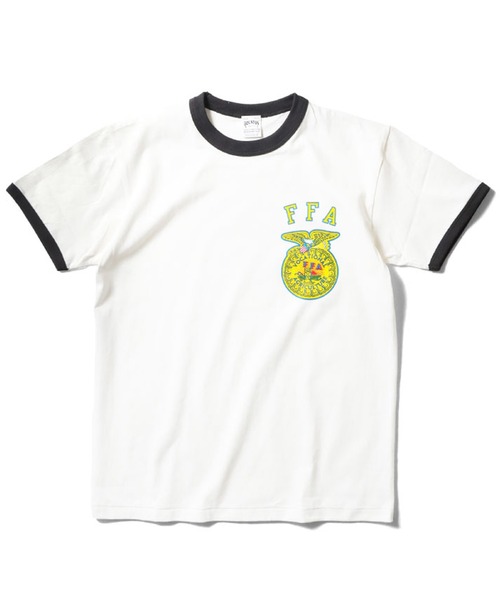 HOUSTON(ヒューストン)の「HOUSTON プリントリンガーTシャツ(FFA)(Tシャツ/カットソー・メンズ・グレー系その他/ホワイト系その他/ホワイト系その他2・MEDIUM/XX-LARGE/X-LARGE/LARGE)」の2枚目の写真