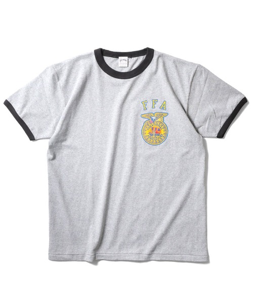 HOUSTON(ヒューストン)の「HOUSTON プリントリンガーTシャツ(FFA)(Tシャツ/カットソー・メンズ・グレー系その他/ホワイト系その他/ホワイト系その他2・MEDIUM/XX-LARGE/X-LARGE/LARGE)」の1枚目の写真