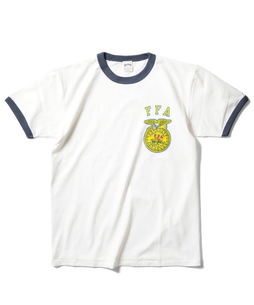 HOUSTON(ヒューストン)の「HOUSTON プリントリンガーTシャツ(FFA)(Tシャツ/カットソー・メンズ・グレー系その他/ホワイト系その他/ホワイト系その他2・MEDIUM/XX-LARGE/X-LARGE/LARGE)」の3枚目の写真