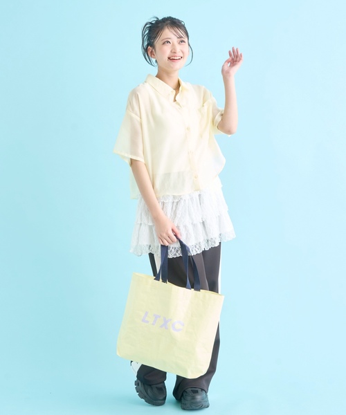 LOVETOXIC(ラブトキシック)の「【吸水速乾】インナーつきシアークロップド半袖シャツ(シャツ/ブラウス・キッズ・オフホワイト/ベージュ/ネイビー・M:150cm/130cm/L:160cm/S:140cm)」の22枚目の写真