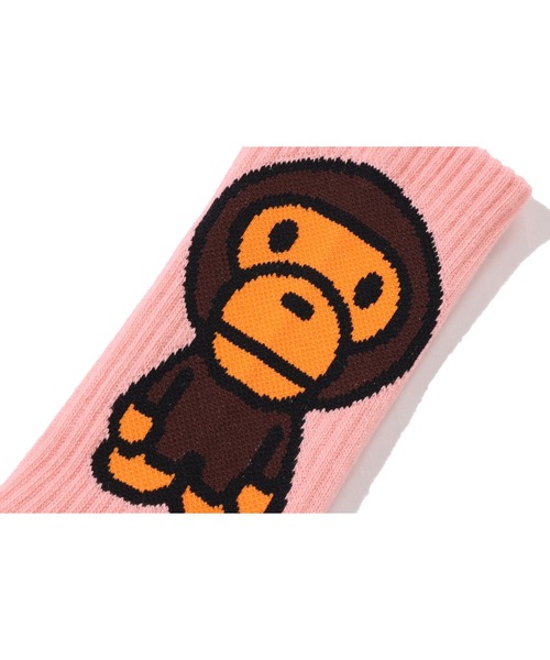 A BATHING APE（アベイシングエイプ）の「BABY MILO SOCKS UNDERWEAR（ソックス/靴下・メンズ・ピンク/ブラック/アイボリー・MEDIUM/LARGE）」の6枚目の写真