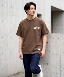 CAMPFREE（キャンプフリー）の「[キャンプフリー] CAMPFREE 半袖 6.2oz オープンエンド ロゴプリント コットンTシャツ（Tシャツ/カットソー）」