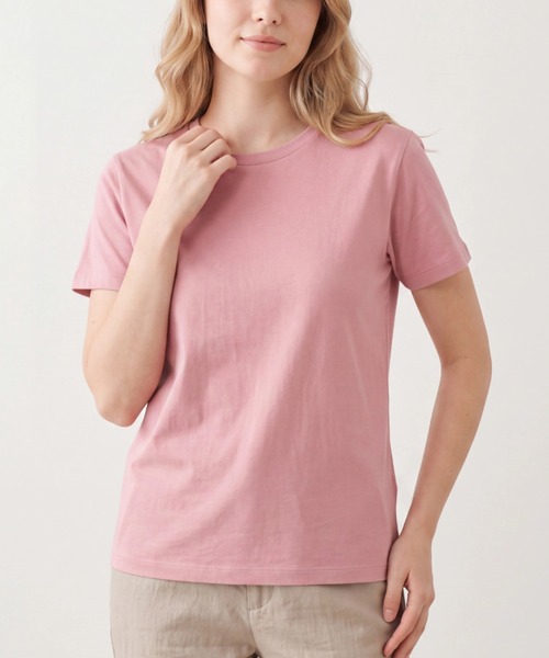 LOS ANGELES APPAREL(ロサンゼルスアパレル)の「【T23】【LOS ANGELES APPAREL/ロサンゼルスアパレル】GARMENT DYED S/S BOYFRIEND TEE(Tシャツ/カットソー・レディース・ブラック/ピンク・SMALL)」の2枚目の写真
