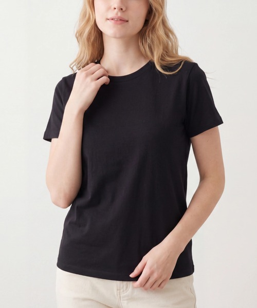 LOS ANGELES APPAREL(ロサンゼルスアパレル)の「【T23】【LOS ANGELES APPAREL/ロサンゼルスアパレル】GARMENT DYED S/S BOYFRIEND TEE(Tシャツ/カットソー・レディース・ブラック/ピンク・SMALL)」の1枚目の写真