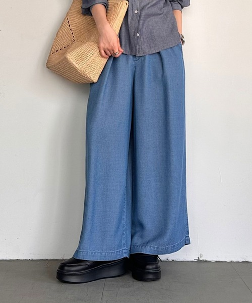 BAYFLOW（ベイフロー）の「【低身長caho146cmさんコラボ】ストレートワイドパンツ（その他パンツ・レディース・ライトブルー/ネイビー/グレー・X-SMALL/SMALL）」の7枚目の写真