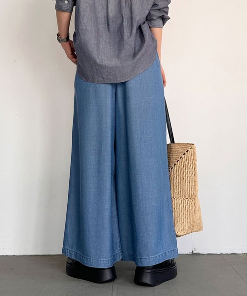BAYFLOW（ベイフロー）の「【低身長caho146cmさんコラボ】ストレートワイドパンツ（その他パンツ・レディース・ライトブルー/ネイビー/グレー・X-SMALL/SMALL）」の10枚目の写真