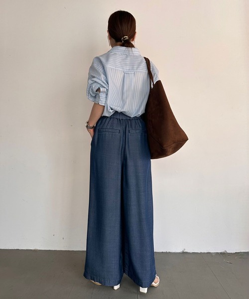BAYFLOW（ベイフロー）の「【低身長caho146cmさんコラボ】ストレートワイドパンツ（その他パンツ・レディース・ライトブルー/ネイビー/グレー・X-SMALL/SMALL）」の13枚目の写真