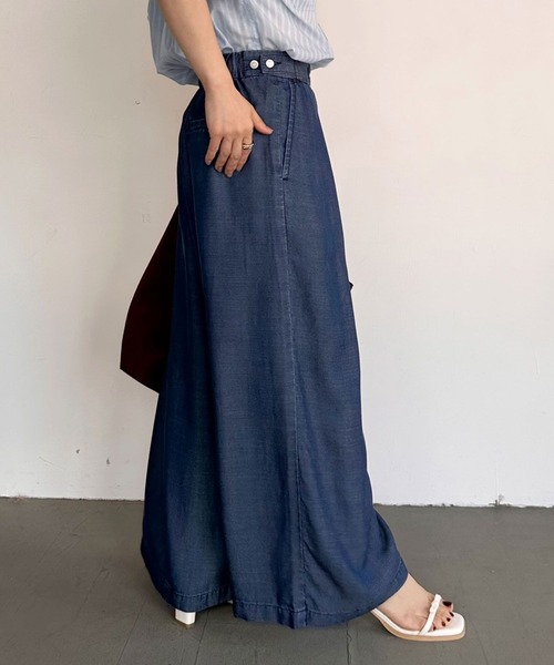 BAYFLOW（ベイフロー）の「【低身長caho146cmさんコラボ】ストレートワイドパンツ（その他パンツ・レディース・ライトブルー/ネイビー/グレー・X-SMALL/SMALL）」の15枚目の写真