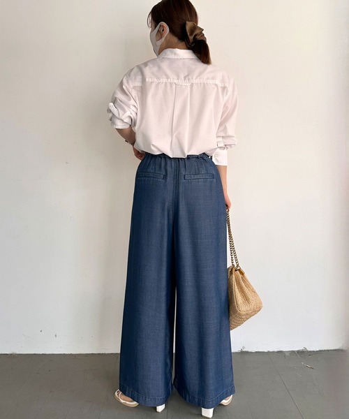 BAYFLOW（ベイフロー）の「【低身長caho146cmさんコラボ】ストレートワイドパンツ（その他パンツ・レディース・ライトブルー/ネイビー/グレー・X-SMALL/SMALL）」の21枚目の写真