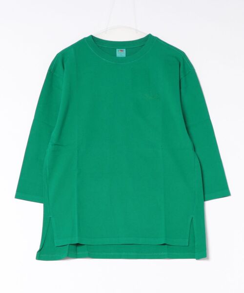 FRUIT OF THE LOOM(フルーツオブザルーム)の「/FRUIT OF THE LOOM/製品染め7分袖プルオーバー(Tシャツ/カットソー・メンズ・レッド/ミント/グリーン・LARGE/MEDIUM)」の1枚目の写真