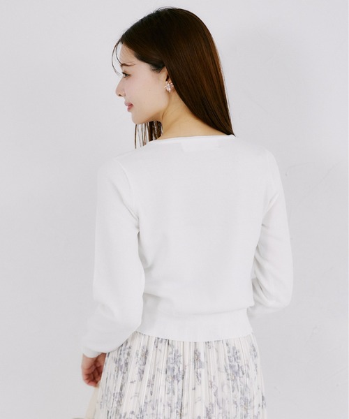 tocco closet(トッコ クローゼット)の「UVカット&接触冷感&ハンドウォッシュ♪ビジュー釦カーディガン(カーディガン/ボレロ・レディース・ネイビー/レッド/オフホワイト・M)」の9枚目の写真