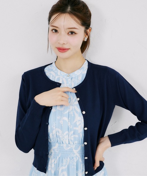 tocco closet(トッコ クローゼット)の「UVカット&接触冷感&ハンドウォッシュ♪ビジュー釦カーディガン(カーディガン/ボレロ・レディース・ネイビー/レッド/オフホワイト・M)」の13枚目の写真