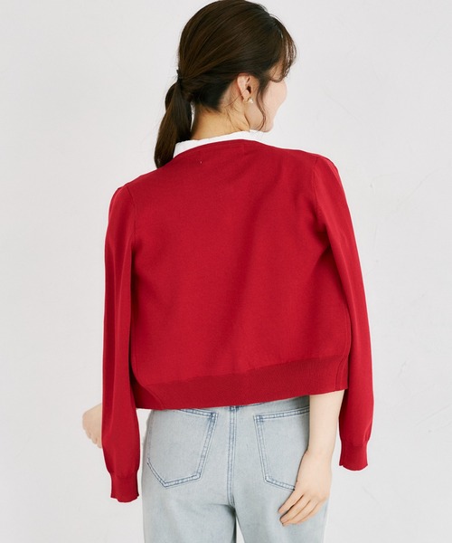 tocco closet(トッコ クローゼット)の「UVカット&接触冷感&ハンドウォッシュ♪ビジュー釦カーディガン(カーディガン/ボレロ・レディース・ネイビー/レッド/オフホワイト・M)」の21枚目の写真
