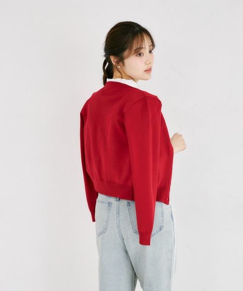 tocco closet(トッコ クローゼット)の「UVカット&接触冷感&ハンドウォッシュ♪ビジュー釦カーディガン(カーディガン/ボレロ・レディース・ネイビー/レッド/オフホワイト・M)」の20枚目の写真