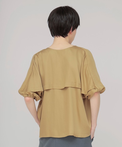 DRESSLAVE（ドレスレイブ）の「design yoke silky blouse(デザインヨークシルキーブラウス)（シャツ/ブラウス・レディース・ブラウン/キャメル・38）」の4枚目の写真