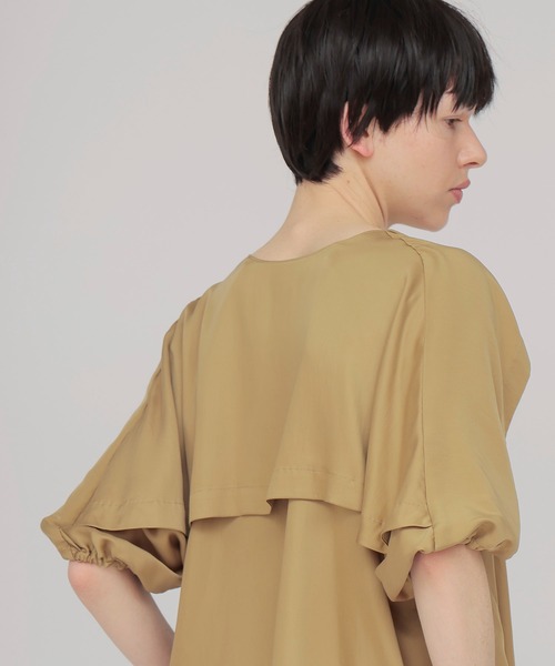 DRESSLAVE（ドレスレイブ）の「design yoke silky blouse(デザインヨークシルキーブラウス)（シャツ/ブラウス・レディース・ブラウン/キャメル・38）」の7枚目の写真