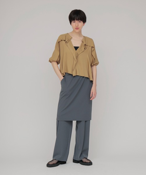 DRESSLAVE（ドレスレイブ）の「design yoke silky blouse(デザインヨークシルキーブラウス)（シャツ/ブラウス・レディース・ブラウン/キャメル・38）」の8枚目の写真