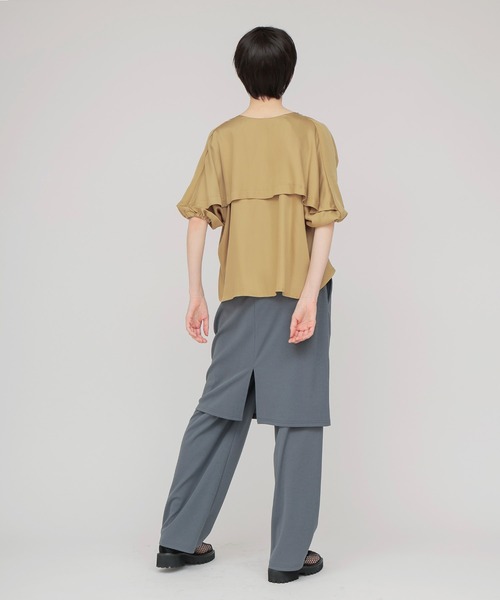 DRESSLAVE（ドレスレイブ）の「design yoke silky blouse(デザインヨークシルキーブラウス)（シャツ/ブラウス・レディース・ブラウン/キャメル・38）」の10枚目の写真