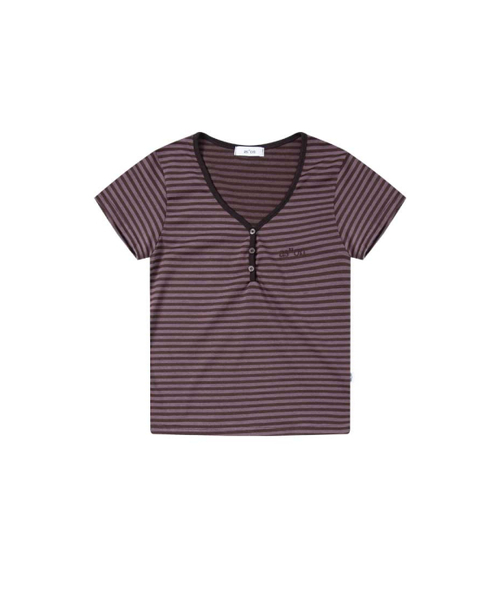 ASON(アズオン)の「CANDY STRIPE T / PURPLE(Tシャツ/カットソー・レディース・その他・FREE)」の2枚目の写真