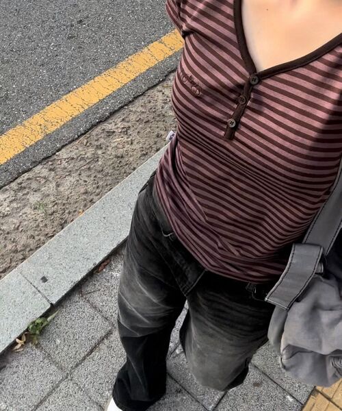 ASON(アズオン)の「CANDY STRIPE T / PURPLE(Tシャツ/カットソー・レディース・その他・FREE)」の7枚目の写真