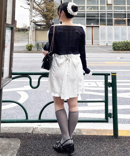 one after another NICE CLAUP（ワンアフターアナザーナイスクラップ）の「【omiyu企画】ボレロセットバックリボンワンピース（ワンピース・レディース・ブルー系その他/ピンク系その他/ブラック系その他・FREE）」の13枚目の写真
