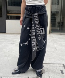 腰巻フェイクレイヤード スウェットパンツ