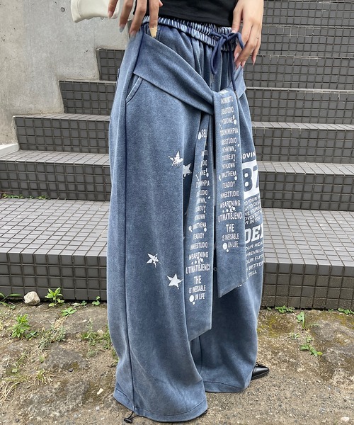 ROGER AND RAW(ロジャーアンドロウ)の「腰巻フェイクレイヤード スウェットパンツ(スウェットパンツ・レディース・ブラック/グレー/ネイビー・FREE)」の22枚目の写真
