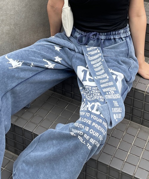 ROGER AND RAW(ロジャーアンドロウ)の「腰巻フェイクレイヤード スウェットパンツ(スウェットパンツ・レディース・ブラック/グレー/ネイビー・FREE)」の20枚目の写真