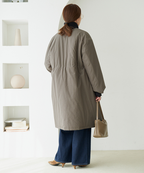 SLOBE IENA(スローブイエナ)の「《WEB限定/追加》中綿ストール付きノーカラーコート(その他アウター・レディース・カーキ/ブラック・36/38)」の21枚目の写真