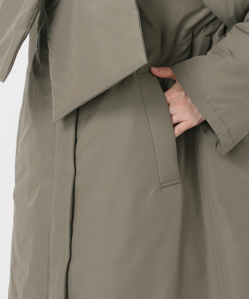 SLOBE IENA（スローブイエナ）の「《WEB限定/追加》中綿ストール付きノーカラーコート（その他アウター・レディース・カーキ/ブラック・36/38）」の18枚目の写真