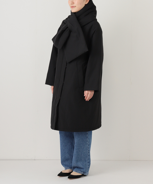 SLOBE IENA（スローブイエナ）の「《WEB限定/追加》中綿ストール付きノーカラーコート（その他アウター・レディース・カーキ/ブラック・36/38）」の4枚目の写真