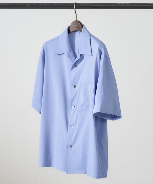 DESIGNWORKS(デザインワークス)の「【セットアップ対応】ミラクルストレッチ オープンカラー シャツ(シャツ/ブラウス・メンズ・サックスブルー/グレイッシュベージュ/ブラック・46/48/50)」の1枚目の写真